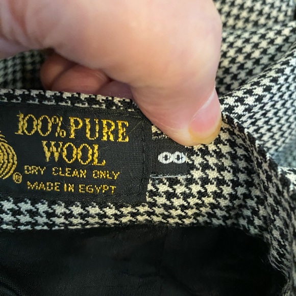 Casual Corner Houndstooth Pleated 100% Pure Wool Trousers,Lined,Vintage, Size 00 - Picture 5 of 6